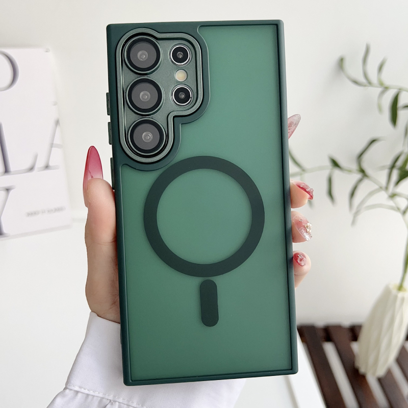 Samsung S25 Ultra telefón kryt s matným PC povrchom a magnetickým štítom — proti nárazu, ochrana proti odtlačkom, plné pokrytie, prispôsobiteľný