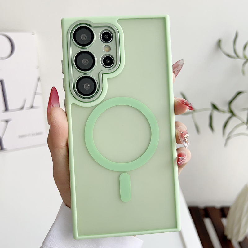 Samsung S25 Ultra telefón kryt s matným PC povrchom a magnetickým štítom — proti nárazu, ochrana proti odtlačkom, plné pokrytie, prispôsobiteľný