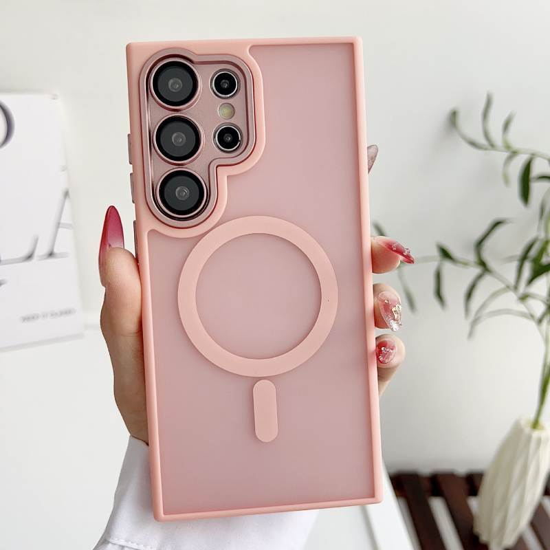 Samsung S25 Ultra telefón kryt s matným PC povrchom a magnetickým štítom — proti nárazu, ochrana proti odtlačkom, plné pokrytie, prispôsobiteľný