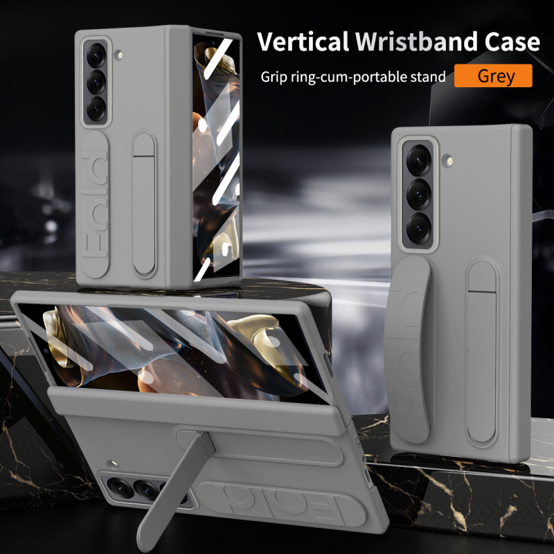 Ochranný obal pre Samsung Galaxy Z Fold SE, PC-injektovaný, odolný voči otrasom, s rozkladacím remienkom na zápästie, slotom na pero a integrovanou ochranou obrazovky