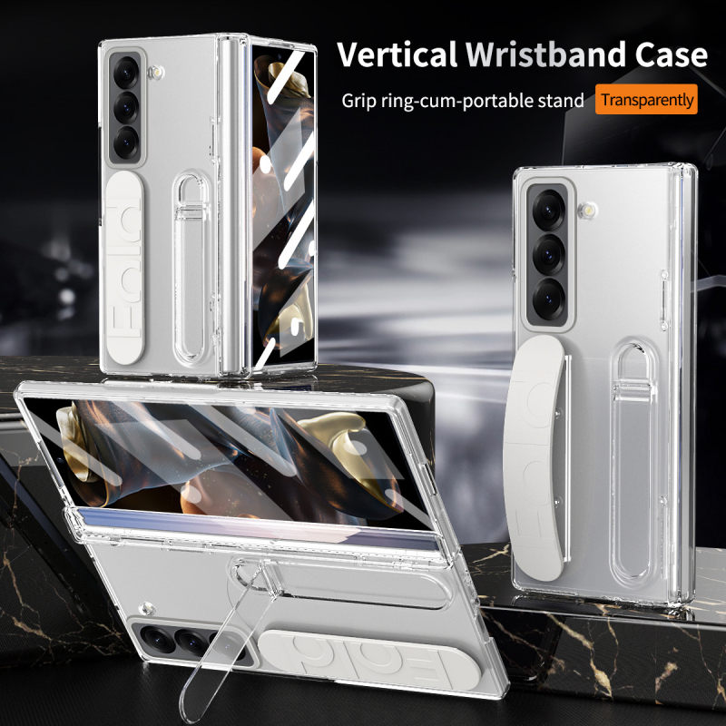 Ochranný obal pre Samsung Galaxy Z Fold SE, PC-injektovaný, odolný voči otrasom, s rozkladacím remienkom na zápästie, slotom na pero a integrovanou ochranou obrazovky