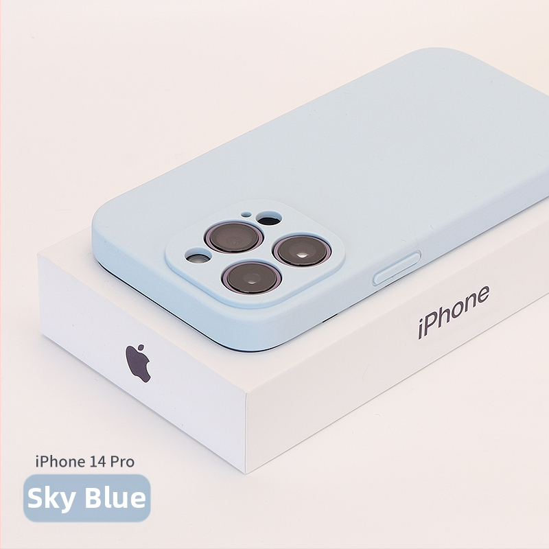 Carcasă de telefon cu acoperire completă a obiectivului, anti-cădere, construcție cu lichid, pentru seria iPhone 13/14