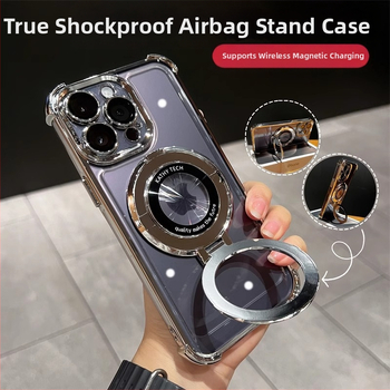 Futrola za iPhone s magnetskom podrškom, otpornost na padove u četiri kuta, elektroplatirani akril