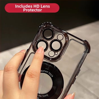 Futrola za iPhone s magnetskom podrškom, otpornost na padove u četiri kuta, elektroplatirani akril