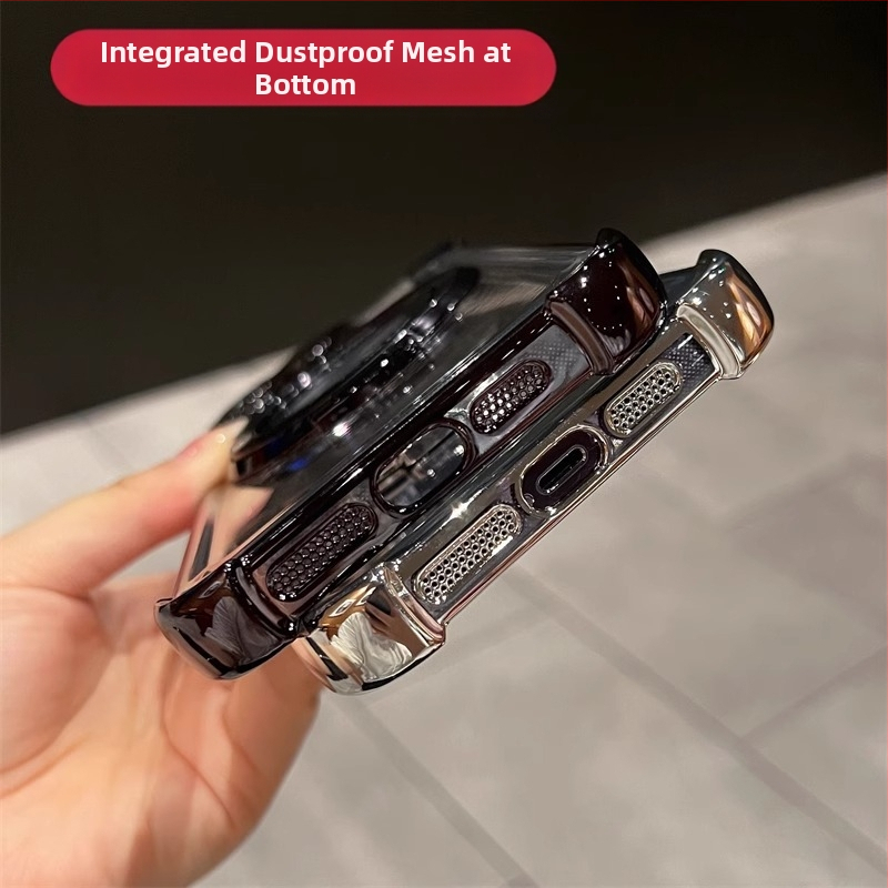 Кейс за iPhone със магнитна база, удароустойчив четиристранен корпус, електроплатиран акрил за iPhone 11–14 Pro/Max