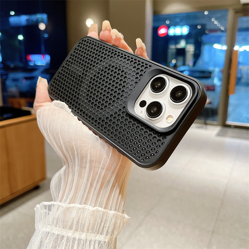 Carcasă dură magnetică cu disipare a căldurii pentru Apple iPhone Pro Max seria, TPU+PC, design gol, capac spate, design pentru cupluri