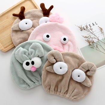 Șapcă pentru uscat părul copiilor, din fleece coral, moale, absorbant, cu design animat miel/înger, brodată. Material: fibre ultra-fine; Componenta principală: fibre de poliester; Fir: 10; Personalizare: Da; Greutate: 50–79 g