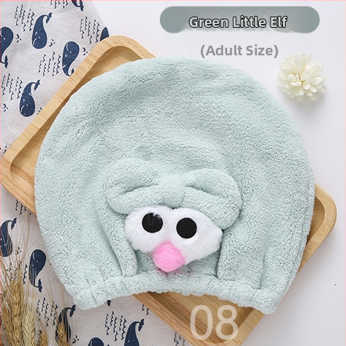 Șapcă pentru uscat părul copiilor, din fleece coral, moale, absorbant, cu design animat miel/înger, brodată. Material: fibre ultra-fine; Componenta principală: fibre de poliester; Fir: 10; Personalizare: Da; Greutate: 50–79 g