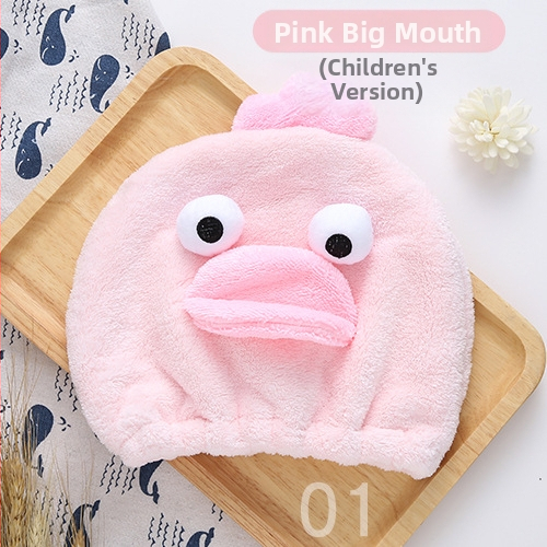 Șapcă pentru uscat părul copiilor, din fleece coral, moale, absorbant, cu design animat miel/înger, brodată. Material: fibre ultra-fine; Componenta principală: fibre de poliester; Fir: 10; Personalizare: Da; Greutate: 50–79 g