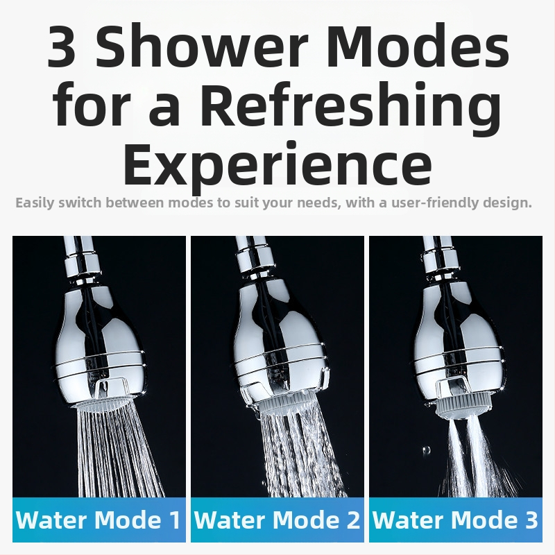 Душ глава за баня, ABS материал, водоспестяваща, стенна монтирана, стил Нов Китай