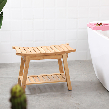 Kupaonska stolica Nanzhu od bambus-drva, protuklizna, debeli sjedalo, prostor za pohranu