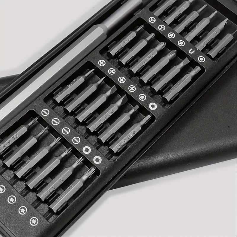 24-u-1 set odvijača za mobitele, računala i naočale – magnetski, S2 legura alatnog čelika, krstaste glave, težina 282 g