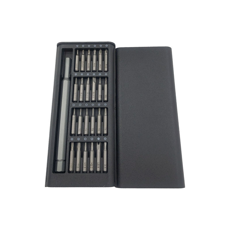 24-u-1 set odvijača za mobitele, računala i naočale – magnetski, S2 legura alatnog čelika, krstaste glave, težina 282 g