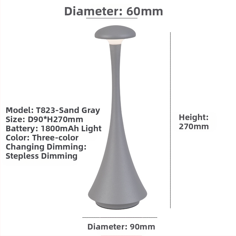 Амбиентна светлина нощна лампа с метална конструкция, модерен стил, модел T823, напрежение ≤36V