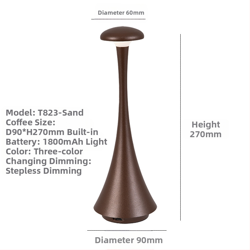 Амбиентна светлина нощна лампа с метална конструкция, модерен стил, модел T823, напрежение ≤36V