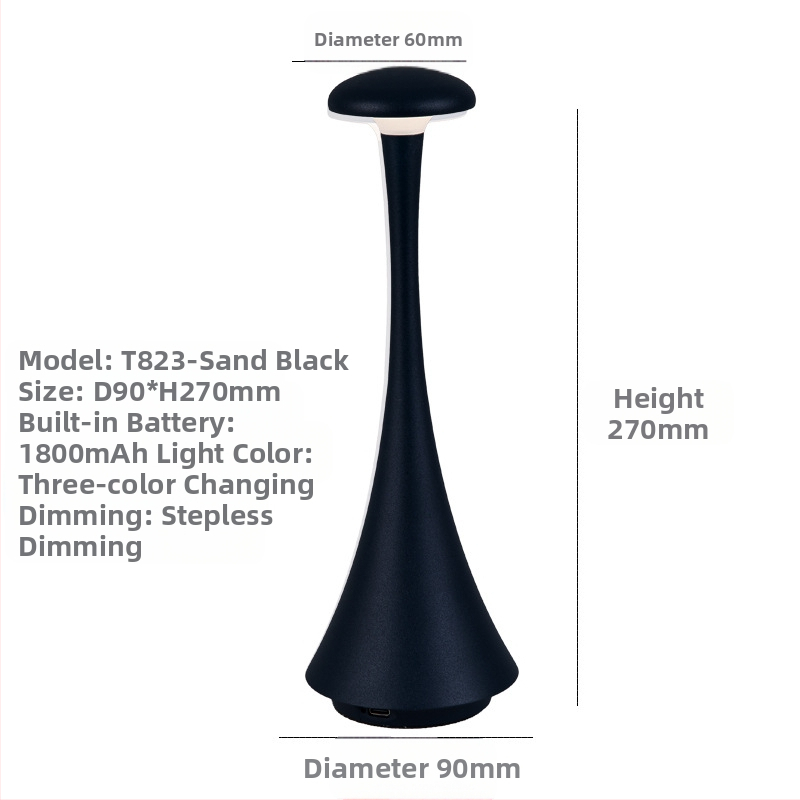 Амбиентна светлина нощна лампа с метална конструкция, модерен стил, модел T823, напрежение ≤36V