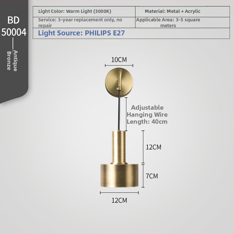 Zidna lampa za spavaću sobu – LED rasvjeta, 111–240V, FCC-B, Hyun Pole Island