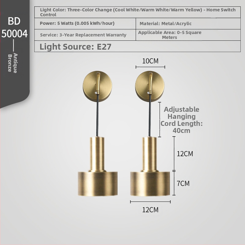 Zidna lampa za spavaću sobu – LED rasvjeta, 111–240V, FCC-B, Hyun Pole Island