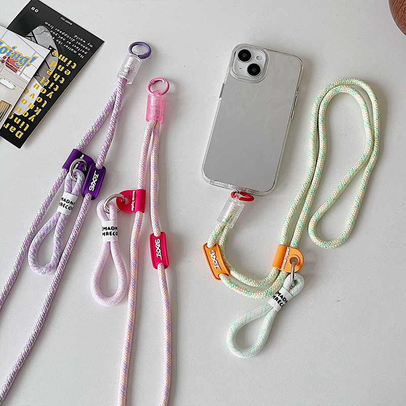 Lanyard pentru telefon cu bretea încrucișată și cataramă dublă — durabil, unisex, curea din nailon, șnur poliester, cataramă metalică