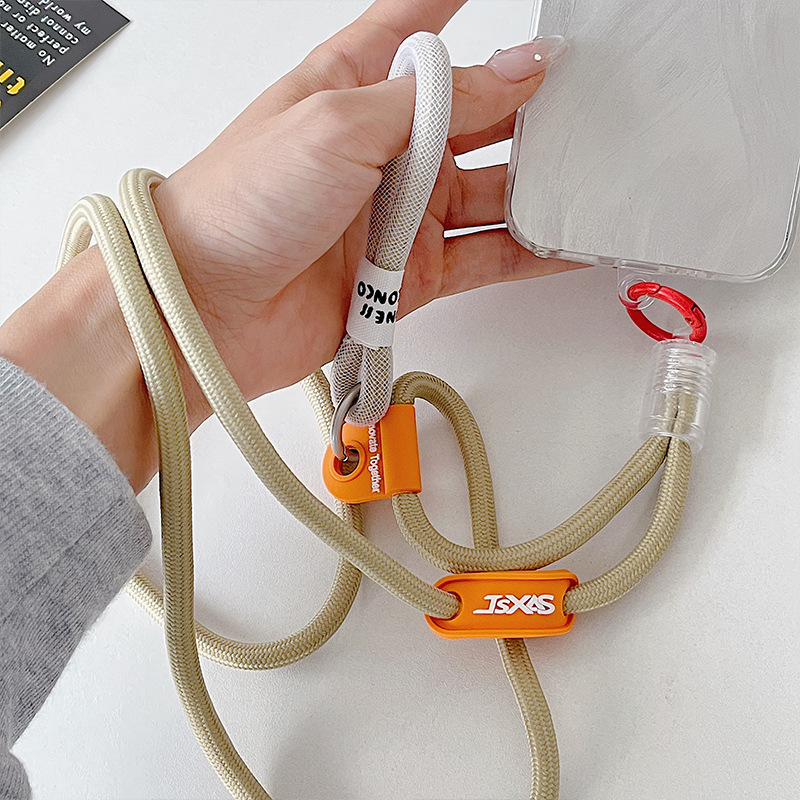 Lanyard pentru telefon cu bretea încrucișată și cataramă dublă — durabil, unisex, curea din nailon, șnur poliester, cataramă metalică