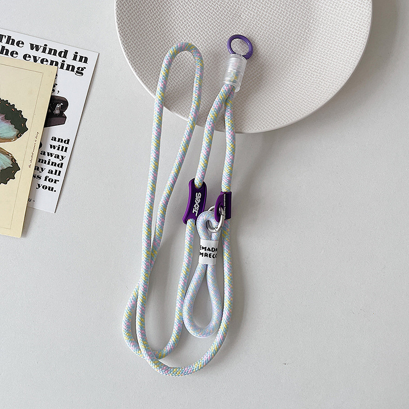 Lanyard pentru telefon cu bretea încrucișată și cataramă dublă — durabil, unisex, curea din nailon, șnur poliester, cataramă metalică