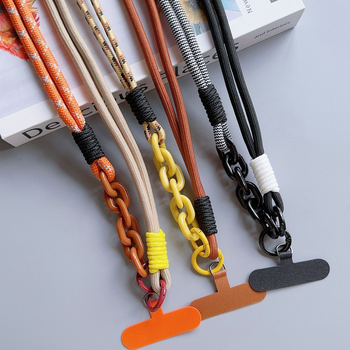 Телефонен шнур за презрамка, плетен полиестер, метална катарама, унисекс, възможност за печат на лого