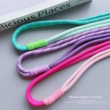 Телефонен шнур за презрамка, плетен полиестер, метална катарама, унисекс, възможност за печат на лого