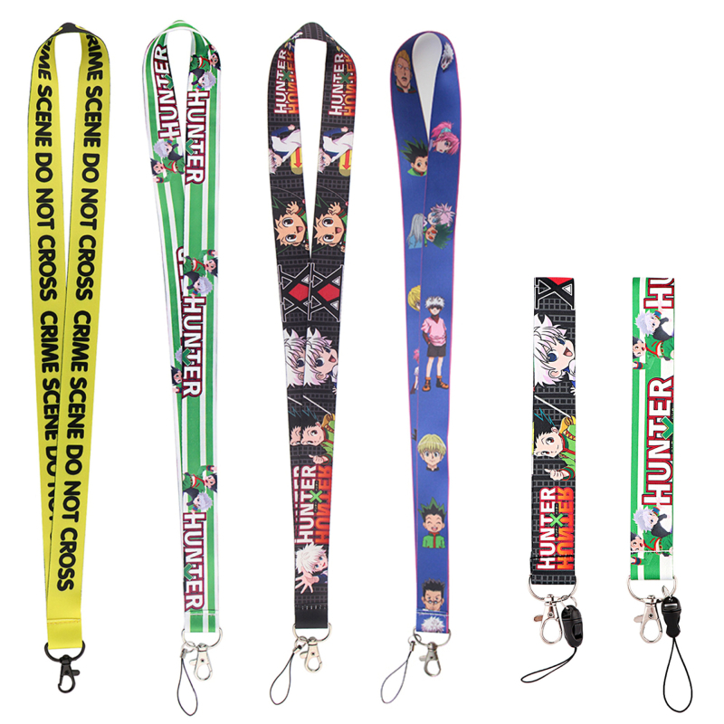 Hunter x HunterTweред калъф за карта с презрамка — полиестер, карикатурен стил, общо предназначение, подходящ за автобусна карта, студентска карта и служебно удостоверение