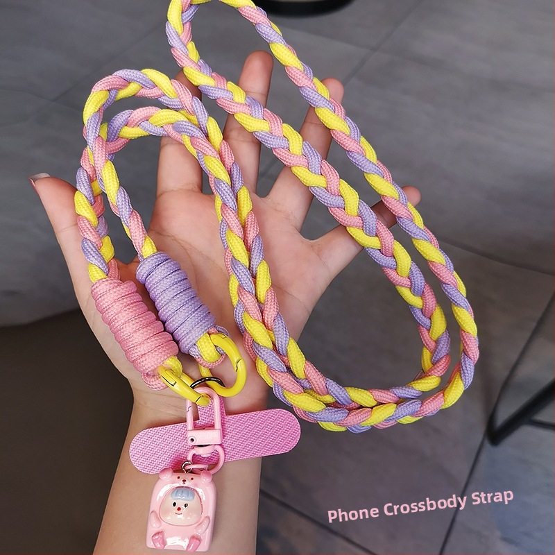 Ланярд за телефон през рамо с дизайн от три нишки, ръчна изработка, женски стил, многофункционален