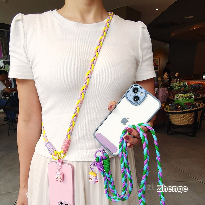 Ланярд за телефон през рамо с дизайн от три нишки, ръчна изработка, женски стил, многофункционален