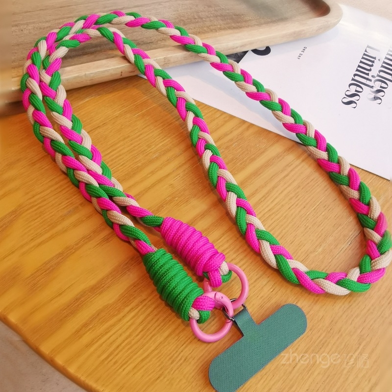 Lančić za telefon preko ramena s dizajnom od tri niti; ručno rađeno; ženski stil; višenamjenski