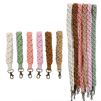 Χειροποίητο κοντό λουράκι κλειδιών για τον καρπό - βαμβακερό σχοινί, μοντέρνος μινιμαλισμός, ξεχωριστή συσκευασία, αξεσουάρ κλειδιών (σκοινί)