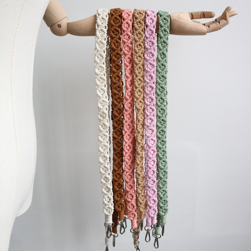 Ručni tkan kratki kaiš za ključe i zglob - pamukovo uže, moderni minimalistički stil, zasebno pakiranje, dodatak za ključeve (uže)