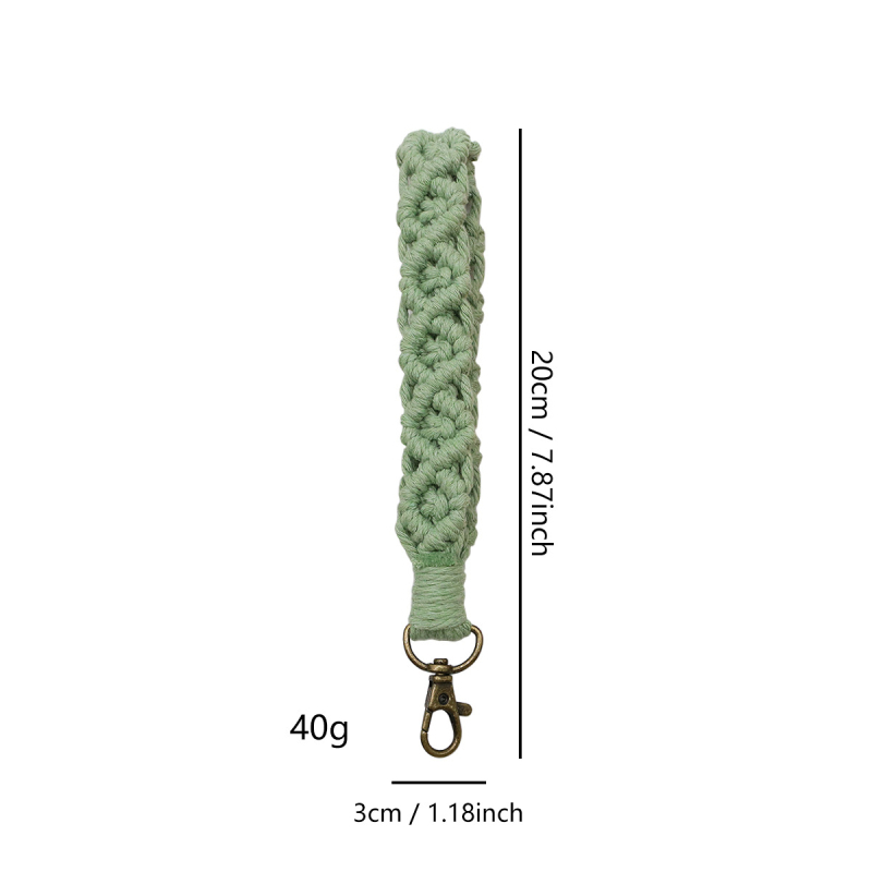 Ručni tkan kratki kaiš za ključe i zglob - pamukovo uže, moderni minimalistički stil, zasebno pakiranje, dodatak za ključeve (uže)