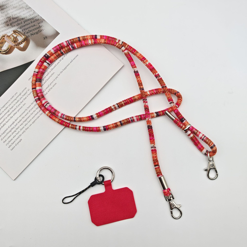 Lanyard pentru telefon mobil cu sfoară în stil etnic și cataramă metalică – lucrat manual, unisex, stiluri personalizabile