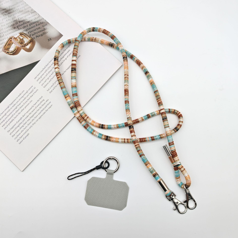 Lanyard pentru telefon mobil cu sfoară în stil etnic și cataramă metalică – lucrat manual, unisex, stiluri personalizabile
