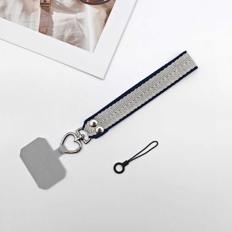 Lanyard pentru telefon mobil - lucrat manual, unisex, șnur poliester-cotton, cataramă metalică, lungime personalizabilă