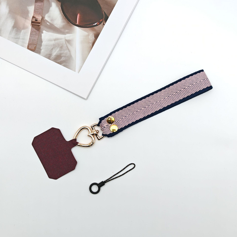 Lanyard pentru telefon mobil - lucrat manual, unisex, șnur poliester-cotton, cataramă metalică, lungime personalizabilă