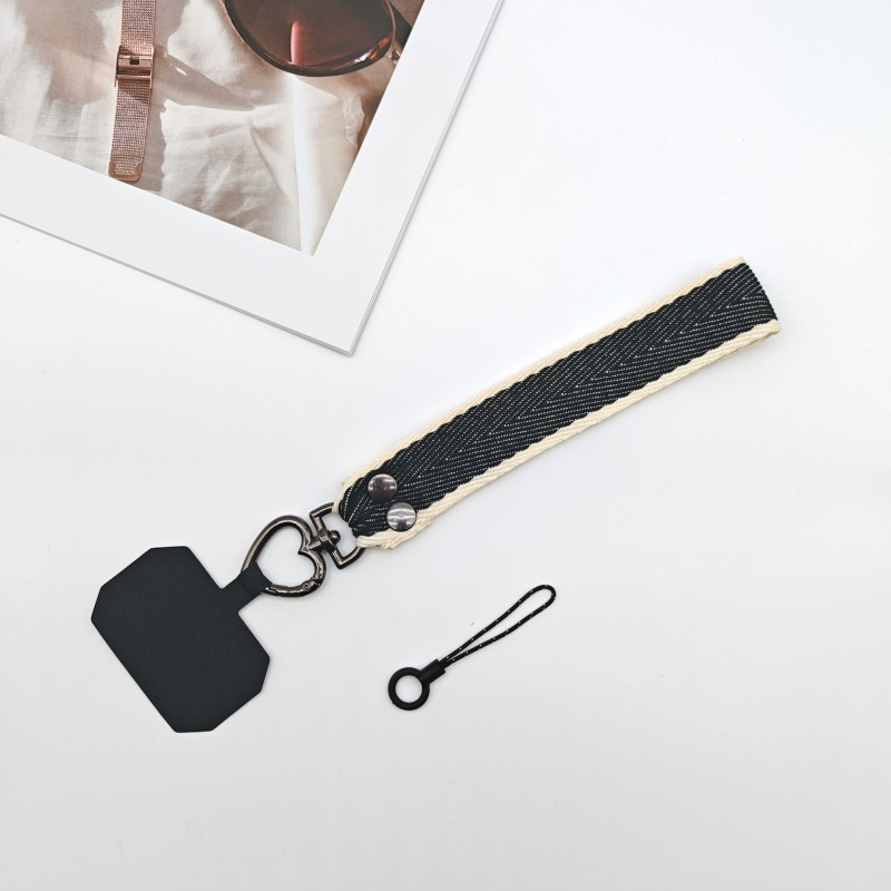 Lanyard pentru telefon mobil - lucrat manual, unisex, șnur poliester-cotton, cataramă metalică, lungime personalizabilă