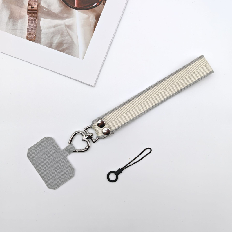 Lanyard pentru telefon mobil - lucrat manual, unisex, șnur poliester-cotton, cataramă metalică, lungime personalizabilă