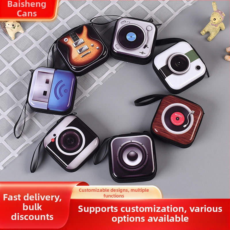 Ónlemez érmés pénztárca, mini négyszögletes cipzáras tok geometriai mintával, 1 hajtásos dizájn, ultra könnyű