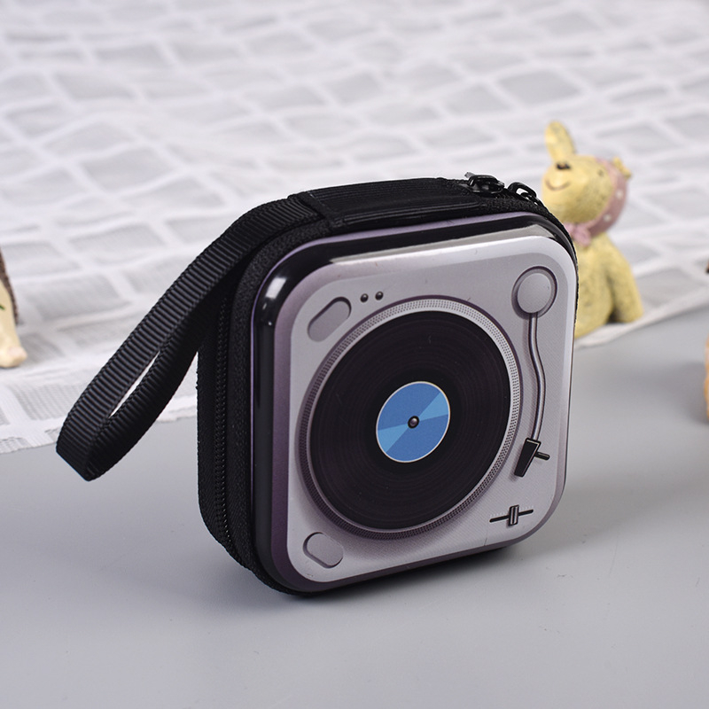 Novčanik od tin plate (cinkovog pleha), mini kvadratna zip torbica s geometrijskim uzorkom, dizajn s 1 preklopom, ultra lagan