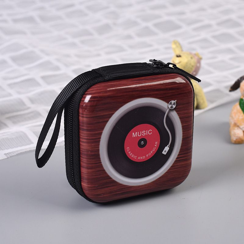 Novčanik od tin plate (cinkovog pleha), mini kvadratna zip torbica s geometrijskim uzorkom, dizajn s 1 preklopom, ultra lagan