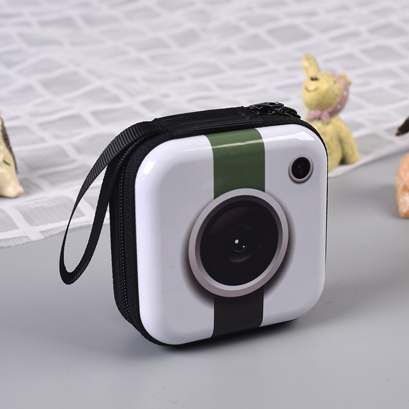 Novčanik od tin plate (cinkovog pleha), mini kvadratna zip torbica s geometrijskim uzorkom, dizajn s 1 preklopom, ultra lagan