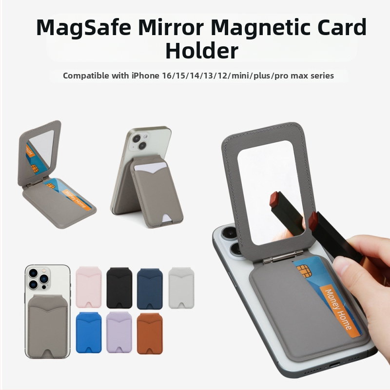 MagSafe sulankstomas veidrodžio kortų dėklas iPhone 16 serijai su magnetu N52