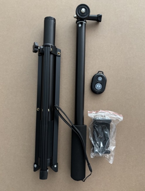 Selfie štap za akcijske kamere s aluminijskim zliatinama, teleskopsko proširenje, 3-osni gimbal, petsegmentni dizajn, nosivost do 2 kg