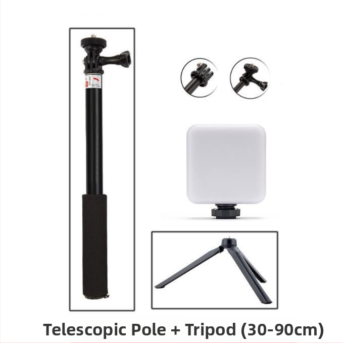 Selfie štap za akcijske kamere s aluminijskim zliatinama, teleskopsko proširenje, 3-osni gimbal, petsegmentni dizajn, nosivost do 2 kg