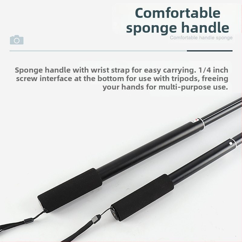 Selfie стойка за спортни камери със алуминиева сплав, телескопично удължение, 3-осов гимбал, петчастова конструкция, товароподемност до 2 кг