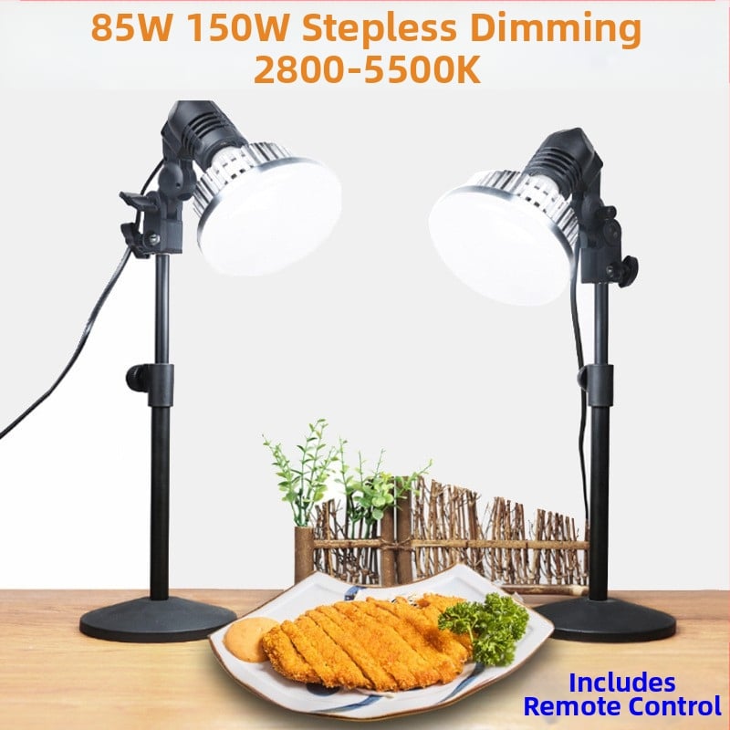 Studijas LED gaisma fotogrāfijai — 85-150W, bezpakāpju spilgtuma regulēšana, 2800-5500K, tālvadība, 165-265V