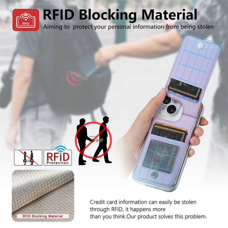 CaseNeo PU futrola za kartice za telefon s narukvicom – preklopna gornja-donja kartice i skladištenje (Urban jednostavan stil, ljeto 2024)